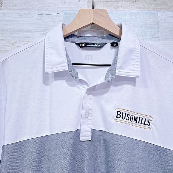 Bushmills Irish Whiskey Travis Mathew Pique Performance Golf Polo Mens Large - Picture 2 of 7